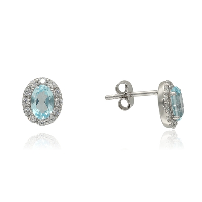 Fehér arany fülbevaló (02F107-TOP-CIR)