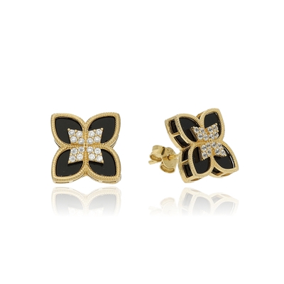 Arany virág fülbevaló (02S107-10)