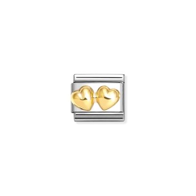 Nomination "Dupla szív" charm (030116-23)