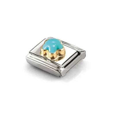 Nomination "Türkiz virág" charm (030522-06)