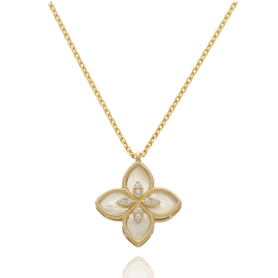 Arany virág nyaklánc 45 cm (03S118-5)