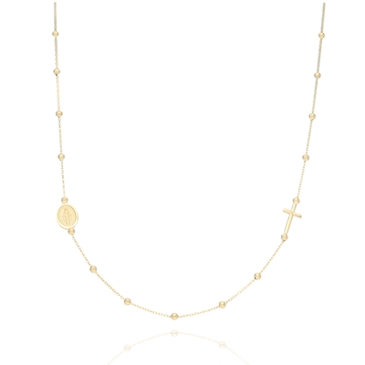 Arany Szűz Mária kereszttel nyaklánc 45 cm (03S118-6)