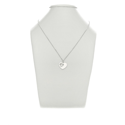 Ezüst szív nyaklánc baba talppal 45 cm (04115-53)