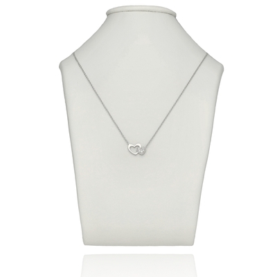 Ezüst dupla szív nyaklánc 45 cm (04115-58)