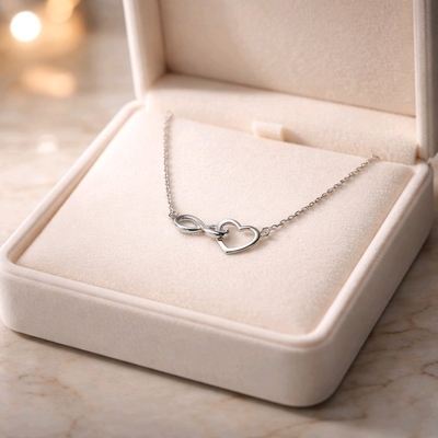 Ezüst végtelen szív nyaklánc 45 cm (04115-64)