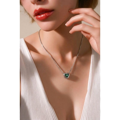 Ezüst szív nyaklánc 45 cm (04125-12)