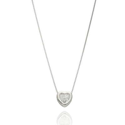 Ezüst szív nyaklánc 42 cm (04125-3)