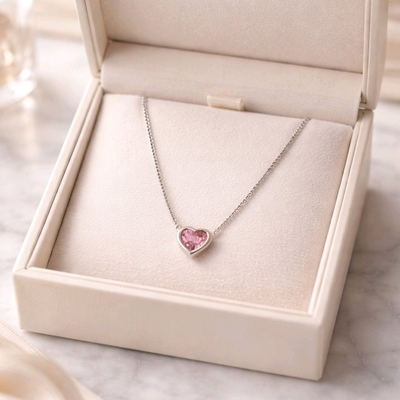 Ezüst szív nyaklánc 45 cm (04125-6)