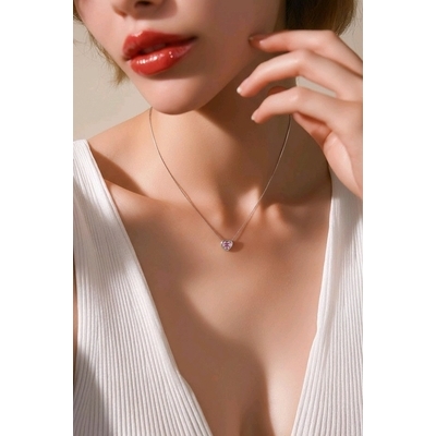 Ezüst szív nyaklánc 45 cm (04125-6)