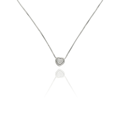 Ezüst szív nyaklánc 45 cm (04125-7)