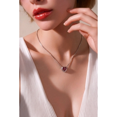 Ezüst szív nyaklánc 45 cm (04125-8)