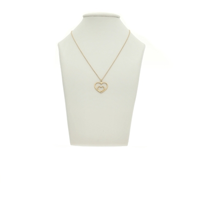 Arany dupla szív nyaklánc 45 cm (04S115-11)