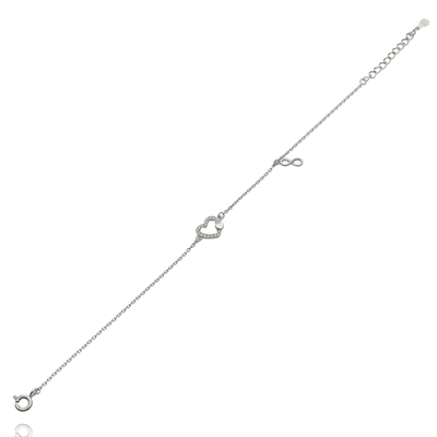 Ezüst szív karlánc 20 cm (07118-129)