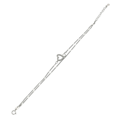 Ezüst szív karlánc 20 cm (07118-130)