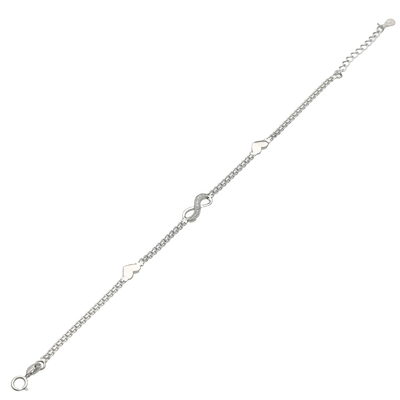 Ezüst végtelen szív karlánc 20 cm (07118-140)