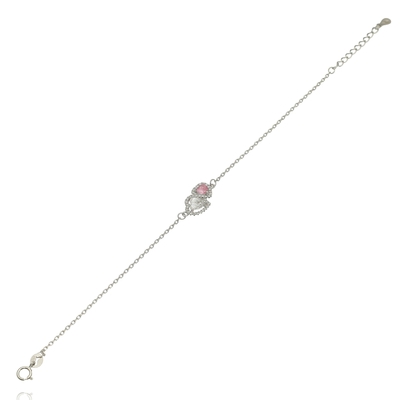 Ezüst dupla szív karlánc 21 cm (07118-152)