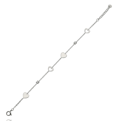 Ezüst szív karlánc 20 cm (07118-162)