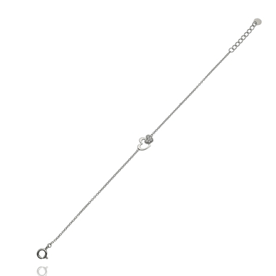 Ezüst dupla szív karlánc 20 cm (07118-163)