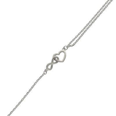 Ezüst végtelen szív karkötő 20 cm (07118-189)
