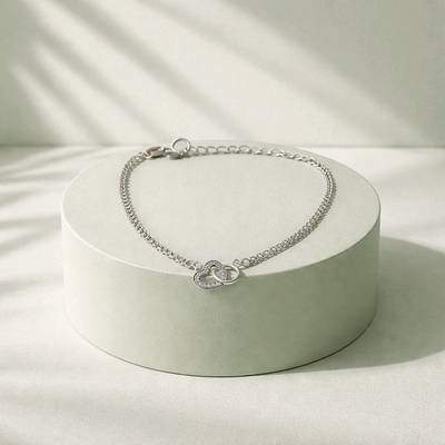 Ezüst szív karlánc 20 cm (07118-196)