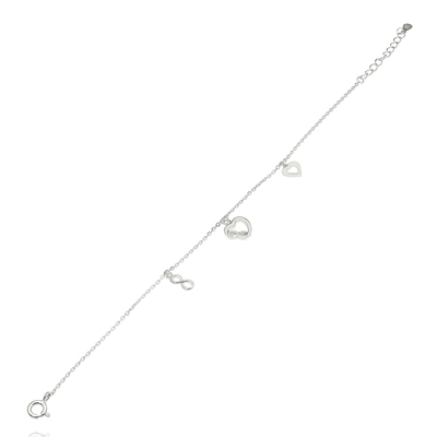 Ezüst végtelen szív karkötő (07118-28)