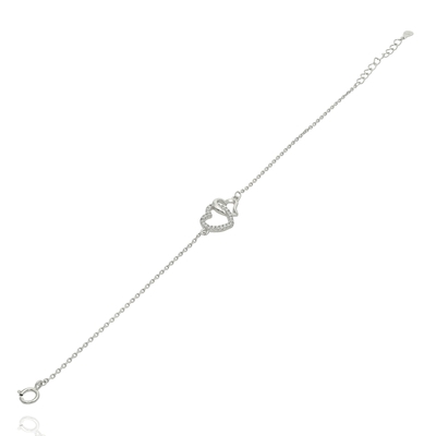 Ezüst szív karkötő (07118-34)