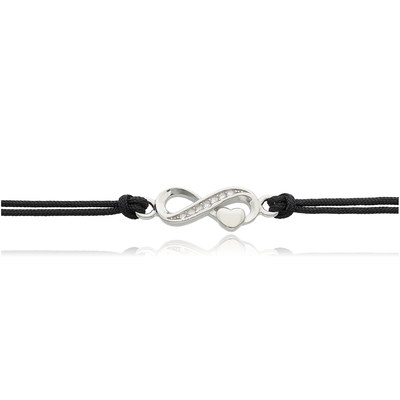 Ezüst végtelen szív karkötő 16 cm (07BL142-01)