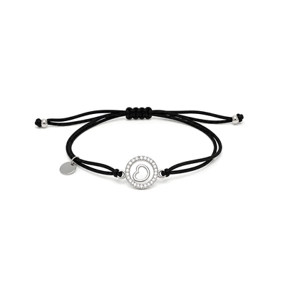 Ezüst szív a körben karkötő 19 cm (07BL217-06)
