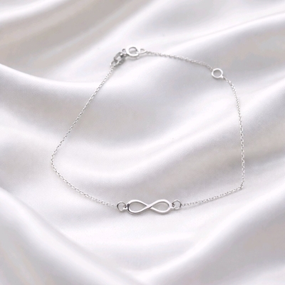 Fehér arany végtelen karlánc 17 cm (07F118-2)