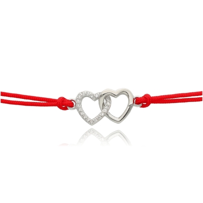 Ezüst szív karkötő 16 cm (07RED139-08)