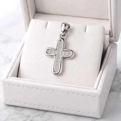 Ezüst kereszt medál (09137-26)