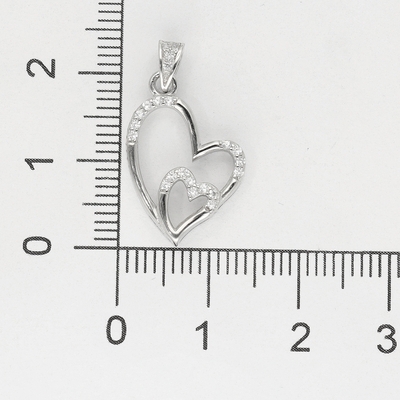 Ezüst dupla szív medál (09139-56)