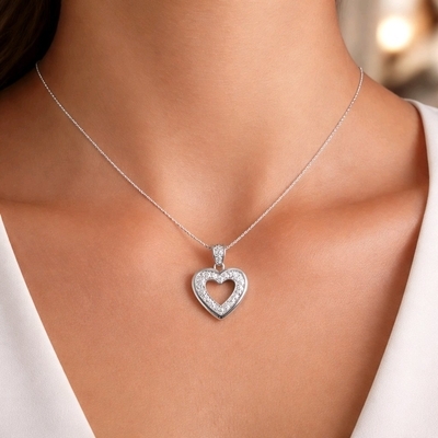 Ezüst szív medál (09139-77)