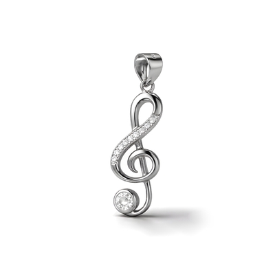 Ezüst violin kulcs medál (09149-8)