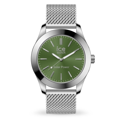 Ice-Watch Ice Steel Solar Power Silver Green Medium óra (023796)