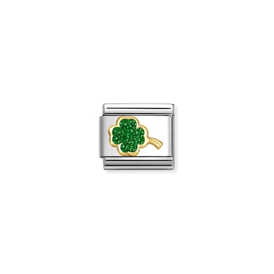Nomination "Glitteres négylevelű lóhere" charm (030220-18)