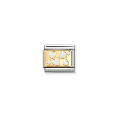 Nomination "Fehér szívek" charm (030284-70)