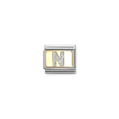 Nomination "Glitteres N betű" charm (030291-14)