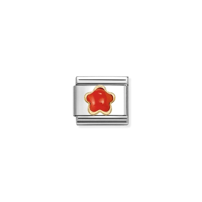 Nomination "Vörös Korall virág" charm (030522-11)