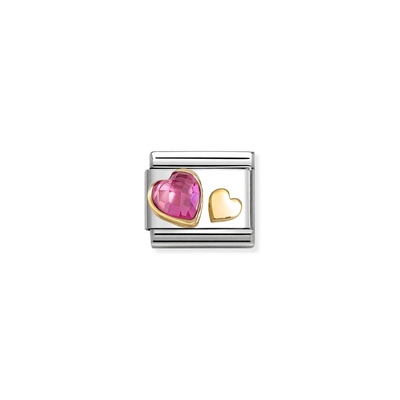 Nomination "Dupla szív" charm (030613-09)