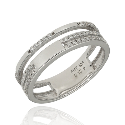 Frank Trautz fehér arany gyűrű 54-es méret (1-09146-52-0089/54)