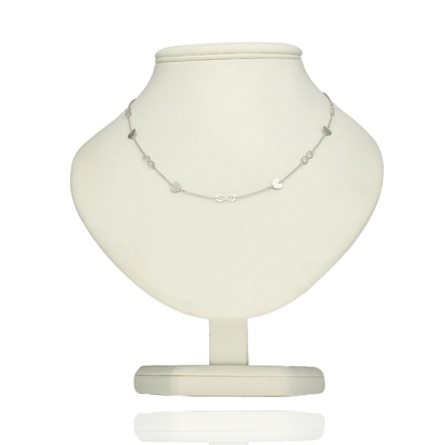 Fehér arany végtelen szív nyaklánc 45 cm (129-L304-BR-CL-F)