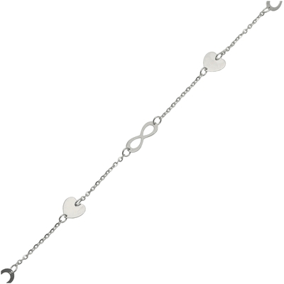 Fehér arany karlánc 19 cm (129-L304-BR-CLKL-F)