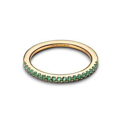 Pandora Csillogó zöld fél örökkévalóság gyűrű 50-es méret (162999C03-50)