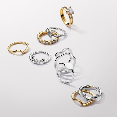 Pandora Dupla gyűrű szív alakú kővel 50-es méret (163100C01-50)