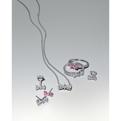 Pandora Szikrázó masni dupla soros gyűrű 60-as méret (193552C01-60)