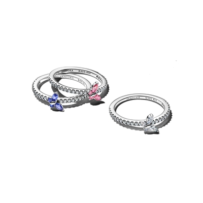 Pandora Rózsaszín Pillangó gyűrű 48-as méret (194269C02-48)