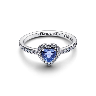 Pandora Kék Szív gyűrű 50-es méret (198421C05-50)