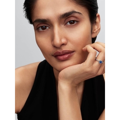 Pandora Kiemelt hercegnőkék szív gyűrű 58-as méret (198421C09-58)