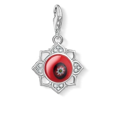 Thomas Sabo Piros Lotusz virág charm (1441-052-10)